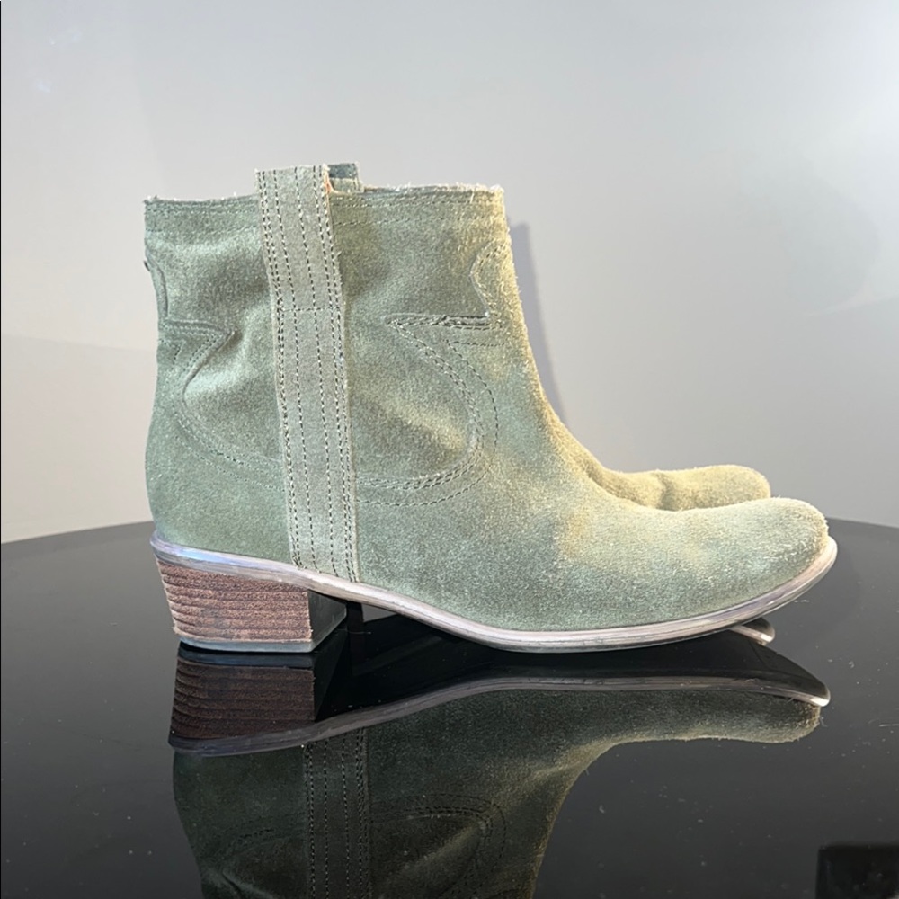 Lucky Brand Green Ankle Boots with Suede Finish - Picture 5 of 12